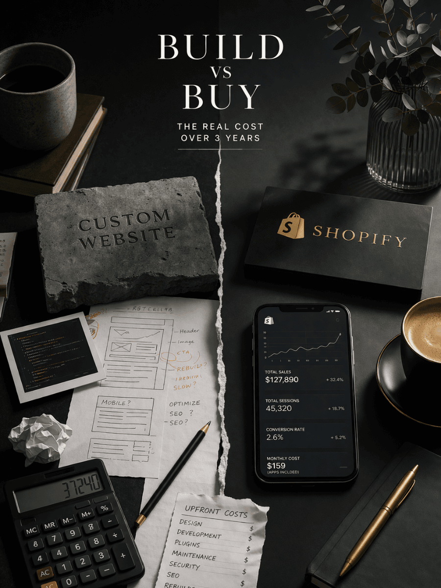 Custom Website vs Shopify: The Real Cost Over 3 Years